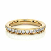 0.40 Ct Round Prong Setting Diamond Half Eternity Wedding Band in Rose Gold Yellow