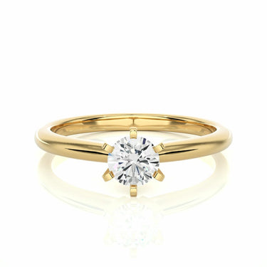 0.40 Ct Round Cut Prong Setting Solitaire Diamond Ring In Yellow Gold
