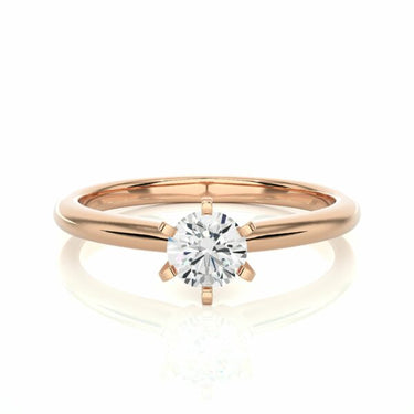 0.40Ct Round Solitaire Diamond Ring In Rose Gold