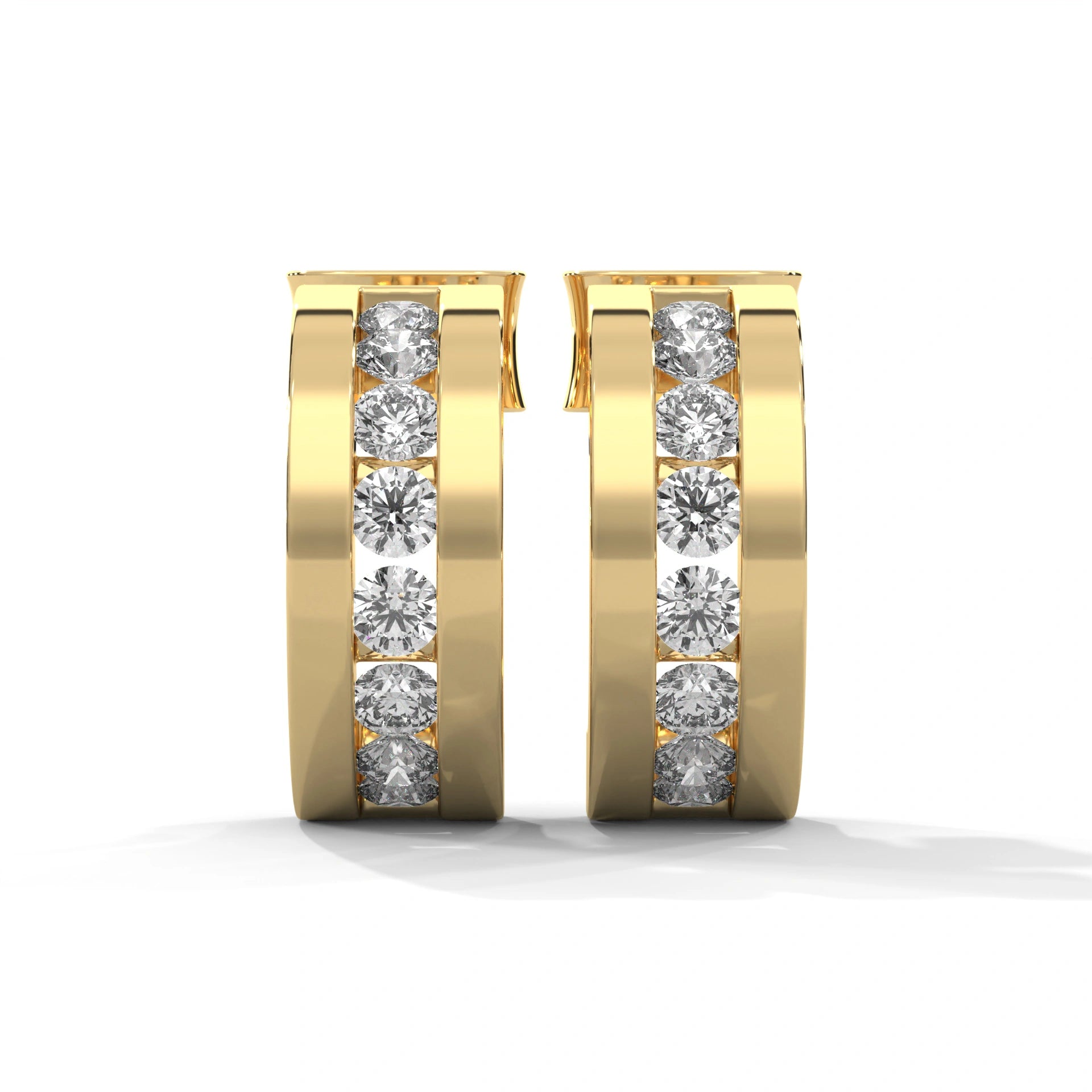 0.40 Carat Huggie Hoop Earrings in Yellow Gold 18K Yellow Gold Natural Diamond