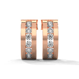 0.40 Carat Huggie Hoop Earrings in Yellow Gold