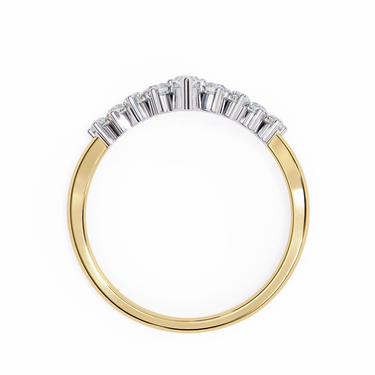 0.40 Carat Round Cut Curved Diamond Wedding Band In Yellow Gold