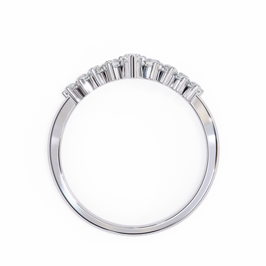 0.40 Carat Round Cut Curved Diamond Wedding Band In White Gold