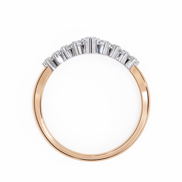 0.40 Carat Round Cut Curved Diamond Wedding Band In Rose Gold