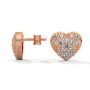 0.44 Carat Heart Earrings in Rose Gold with Lab Grown Diamonds