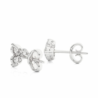 0.90 Ct Three Round Stud Earrings in White Gold