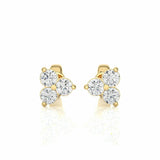 0.47 Ct Three Round Prong Setting Diamond Stud Earrings