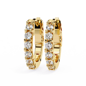 0.40 Ct Diamond Huggie Hoop Earrings for Women 18K Yellow Gold Natural Diamond