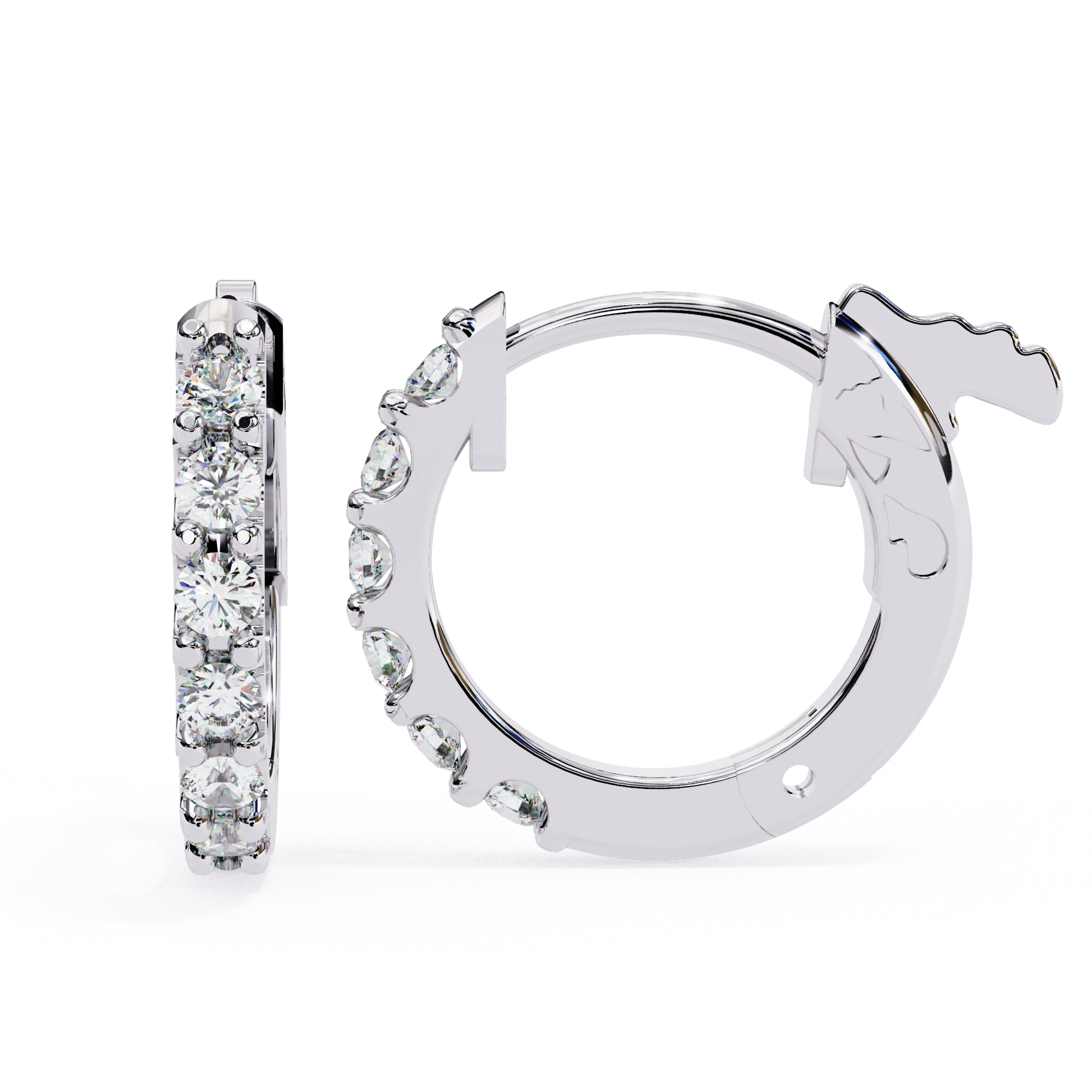 0.40 Ct Diamond Huggie Hoop Earrings for Women 950 Platinum Natural Diamond