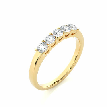 0.50 Ct 5 Stone Eternity Band In Yellow Gold