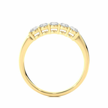 0.50 Ct 5 Stone Eternity Band In Yellow Gold