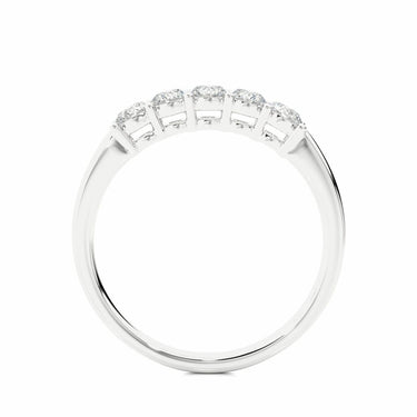 0.50 Ct Round Cut Prong Set 5 Stone Lab Diamond Eternity Band In White Gold