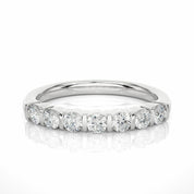 0.50 Ct Round Cut Bar Setting 7 Stone Diamond Wedding Band In Rose Gold White