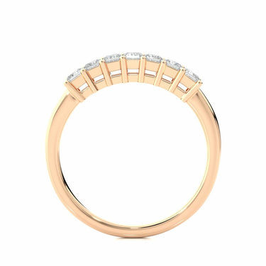 0.50 Ct Princess Cut 7 Stone Diamond Wedding Band In Rose Gold