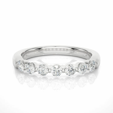 0.50 Ct Round Shape  Half Eternity Lab Diamond Wedding Band in White Gold