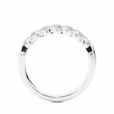 0.50 Ct Round Shape  Half Eternity Lab Diamond Wedding Band in White Gold