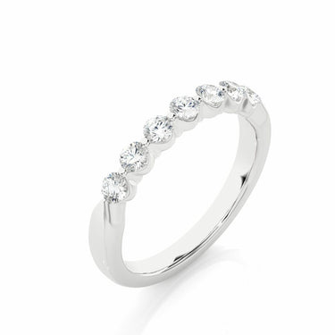 0.50 Ct Round Shape  Half Eternity Lab Diamond Wedding Band in White Gold