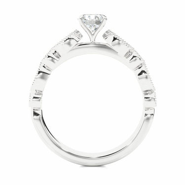 0.50 Ct Beads Set Solitaire Diamond Engagement Ring in White Gold