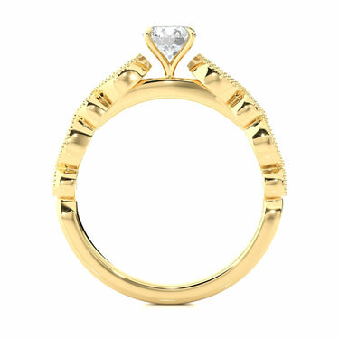 0.50 Ct Beads Set Solitaire Diamond Engagement Ring in Yellow Gold