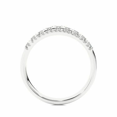 Alliance demi-éternité avec diamant de laboratoire taille ronde de 0,50 ct en or blanc 