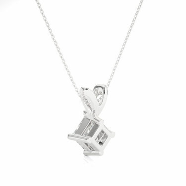 0.50 Ct Princess Cut 4 Prong Set Lab Diamond Solitaire Pendant in White Gold