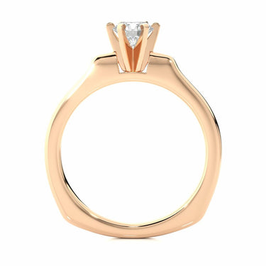 Anillo de compromiso con diamante solitario de talla redonda de 0,50 quilates en oro rosa 