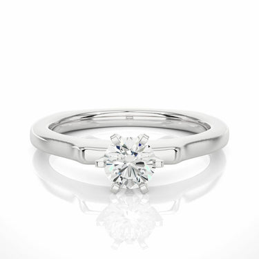 0.50 Ct Round Cut 6 Prong Set Lab Diamond Solitaire Ring In White Gold