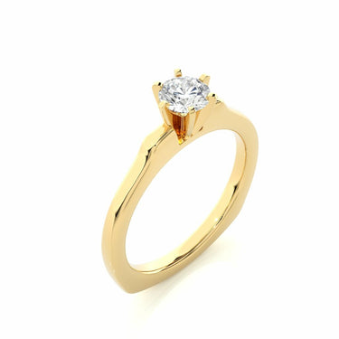 Anillo de compromiso con solitario de talla redonda de 0,50 quilates en oro amarillo 