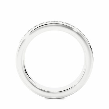 Alliance avec diamants de laboratoire ronds et en forme de baguette de 0,50 ct en or blanc 