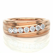 0.50 Carat 7 Stone Channel Setting Diamond Ring In Rose Gold Rose