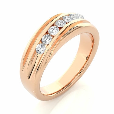 0.50 Carat 7 Stone Channel Setting Diamond Ring In Rose Gold