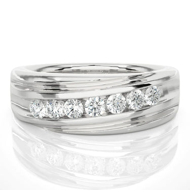 0.50 Carat 7 Stone Channel Setting Diamond Ring In White Gold