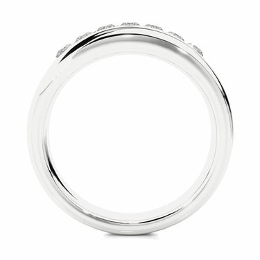 Bande de diamants de laboratoire en pierre sertie de 7 canaux de forme ronde de 0,50 ct en or blanc 