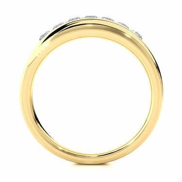 0.50 Carat 7 Stone Channel Setting Diamond Ring In Yellow Gold