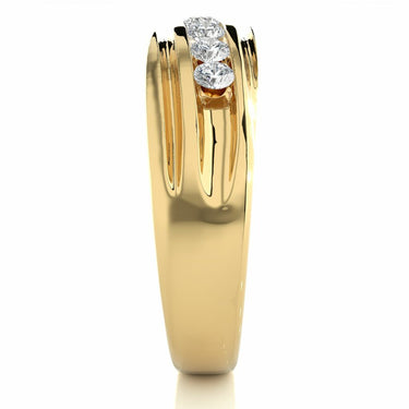 0.50 Carat 7 Stone Channel Setting Diamond Ring In Yellow Gold