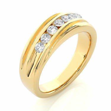 Bague diamant serti canal 7 pierres 0,50 carat en or jaune 