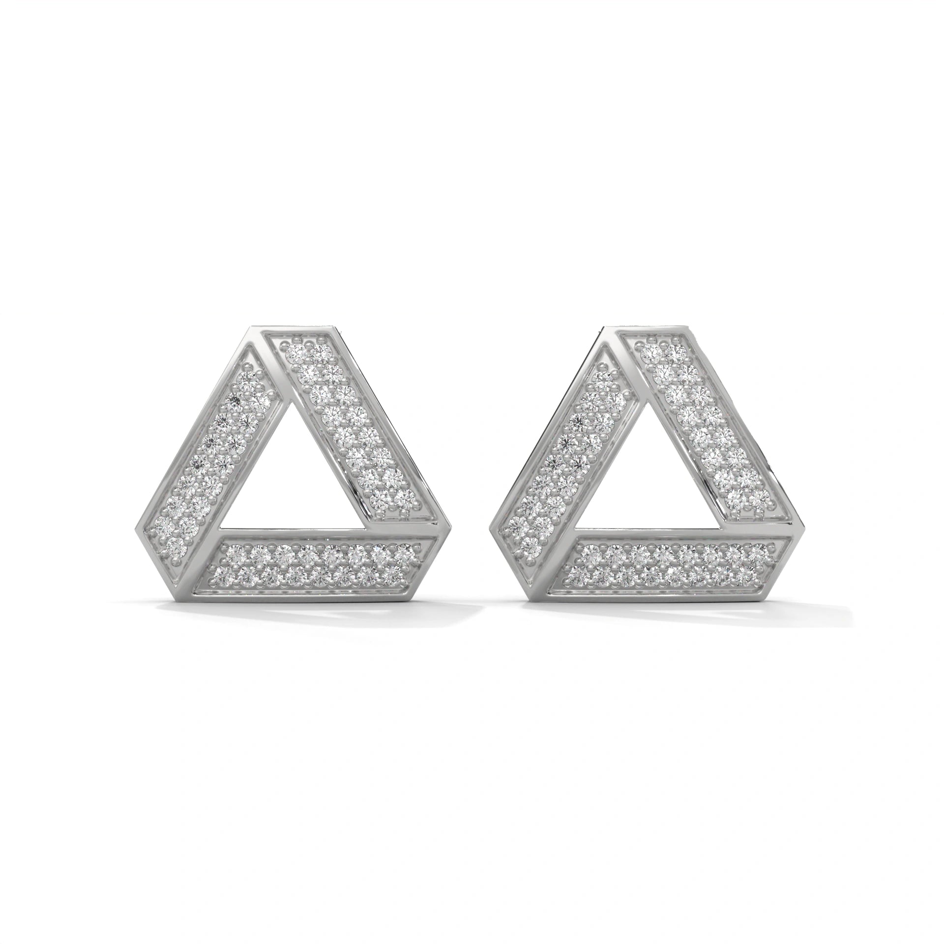 0.50 Carat Geometric Diamond Stud Earrings 950 Platinum Natural Diamond