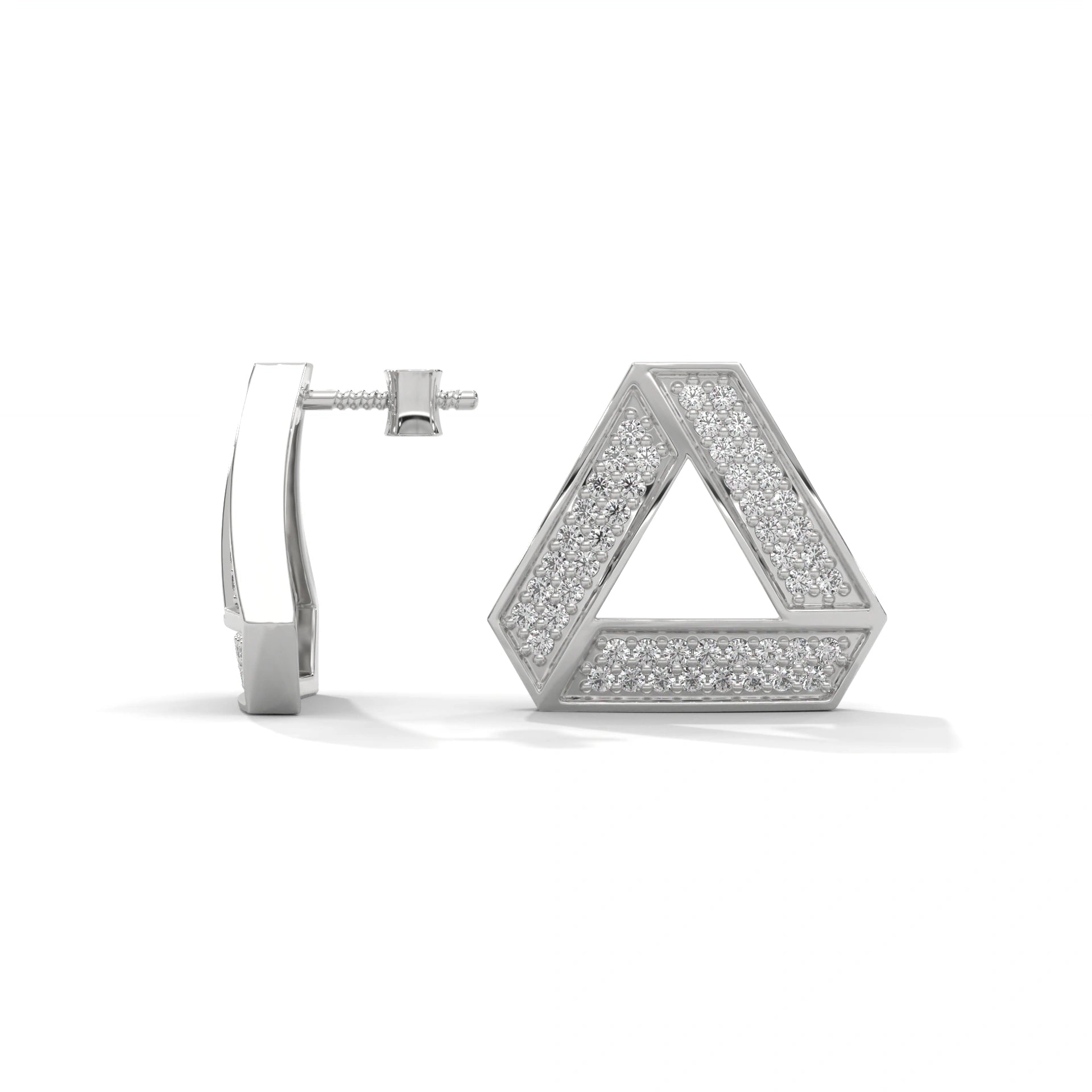 0.50 Carat Geometric Diamond Stud Earrings