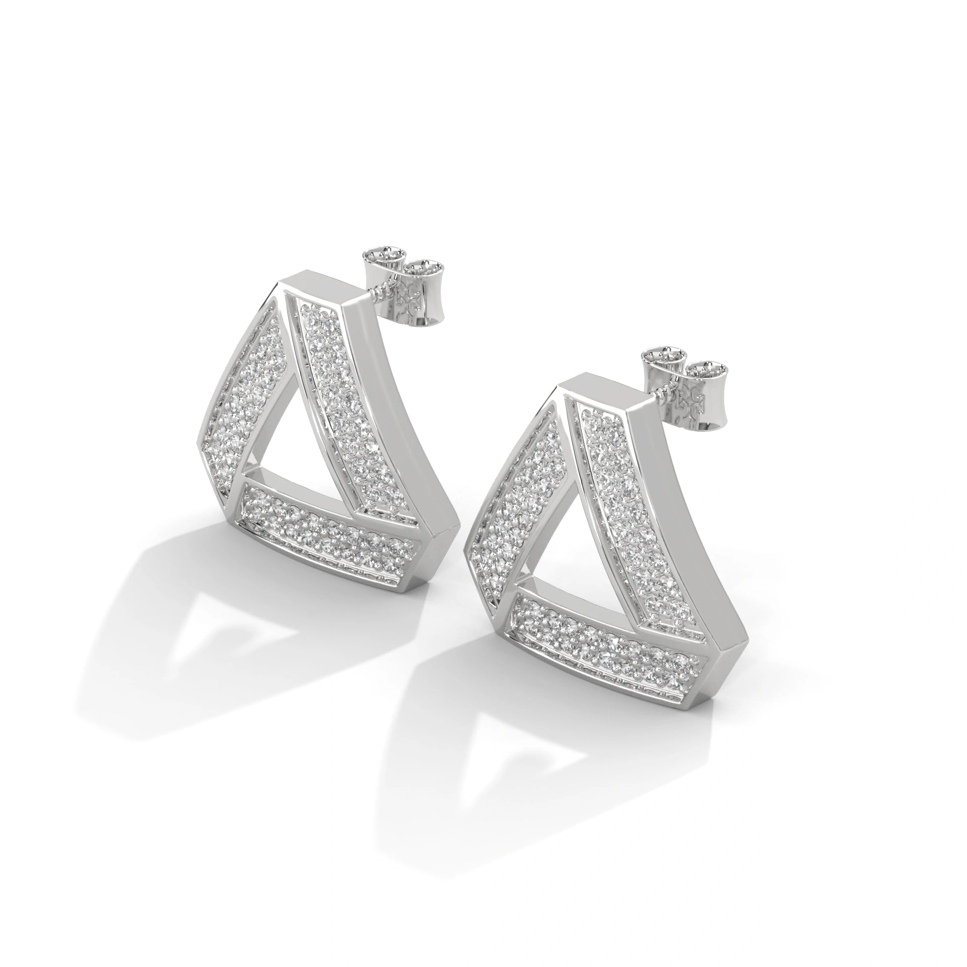 0.50 Carat Geometric Diamond Stud Earrings