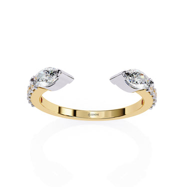 0.50 Carat Marquise Cut Toi et Moi Diamond Wedding Band In Yellow Gold