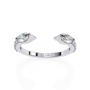 0.35 Carat Marquise Cut Toi et Moi Diamond Wedding Band In White Gold Diamond Wedding Bands