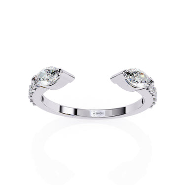 0.50 Carat Marquise Cut Toi et Moi Diamond Wedding Band In White Gold