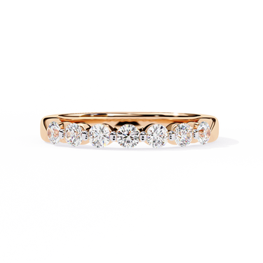 0.50 Carat Round Shape 7 Stone Diamond Wedding Band In Rose Gold