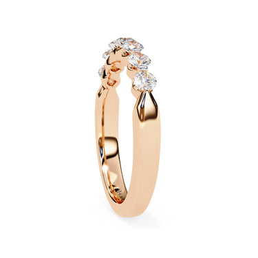 0.50 Carat Round Shape 7 Stone Diamond Wedding Band In Rose Gold