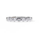 0.50 Carat Round Shape 7 Stone Diamond Wedding Band In White Gold