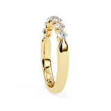 0.50 Carat Round Shape 7 Stone Diamond Wedding Band In Yellow Gold