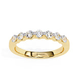 0.50 Carat Round Shape 7 Stone Diamond Wedding Band In Yellow Gold