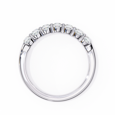 0.50 Carat Round Shape 7 Stone Diamond Wedding Band In White Gold