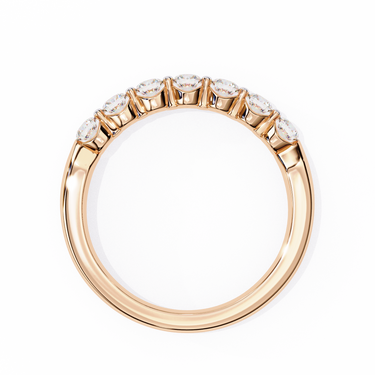 0.50 Carat Round Shape 7 Stone Diamond Wedding Band In Rose Gold