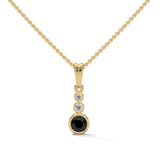 0.39 Ct Three Stone Black And White Diamond Pendant